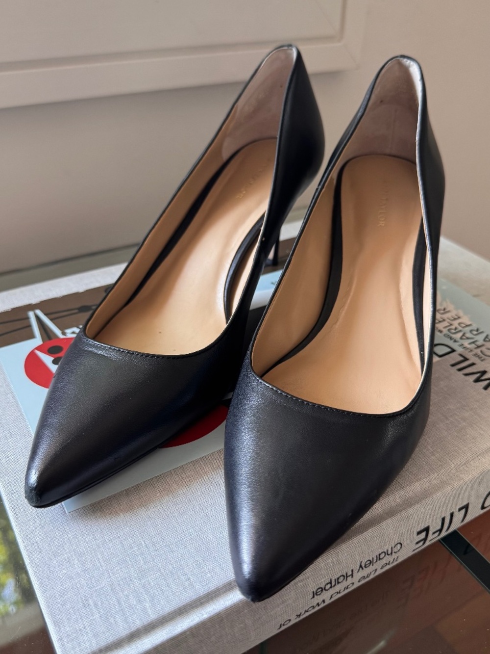 Ann Taylor Black Leather Pointed Toe Pumps | Women’s 8.5